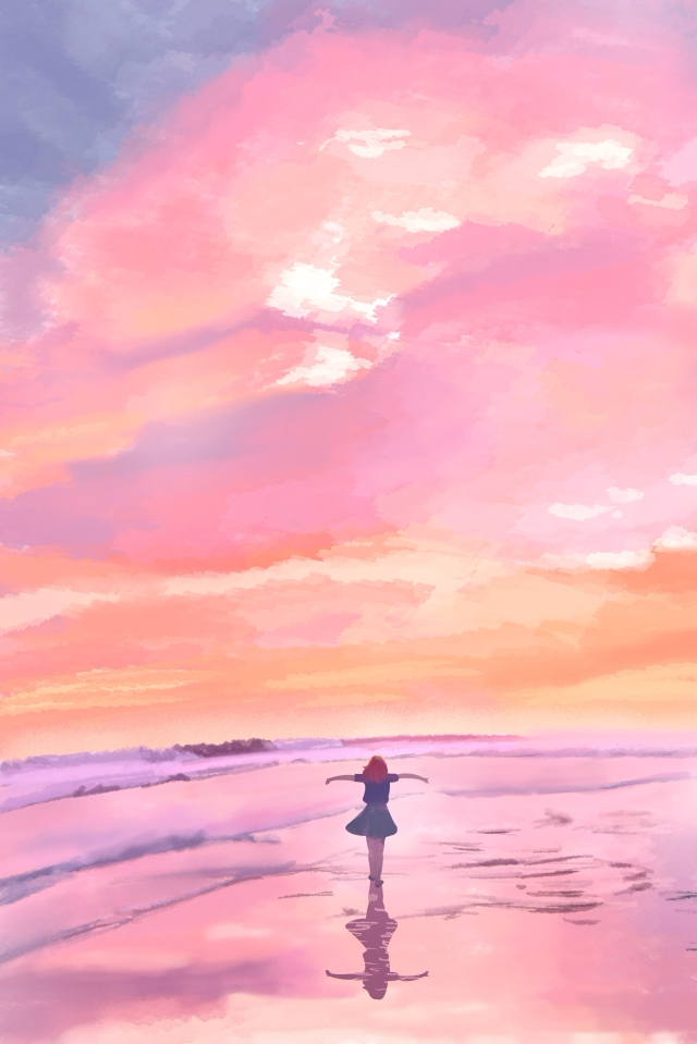 Sky Sunset Seaside Back Sincerity Beautiful