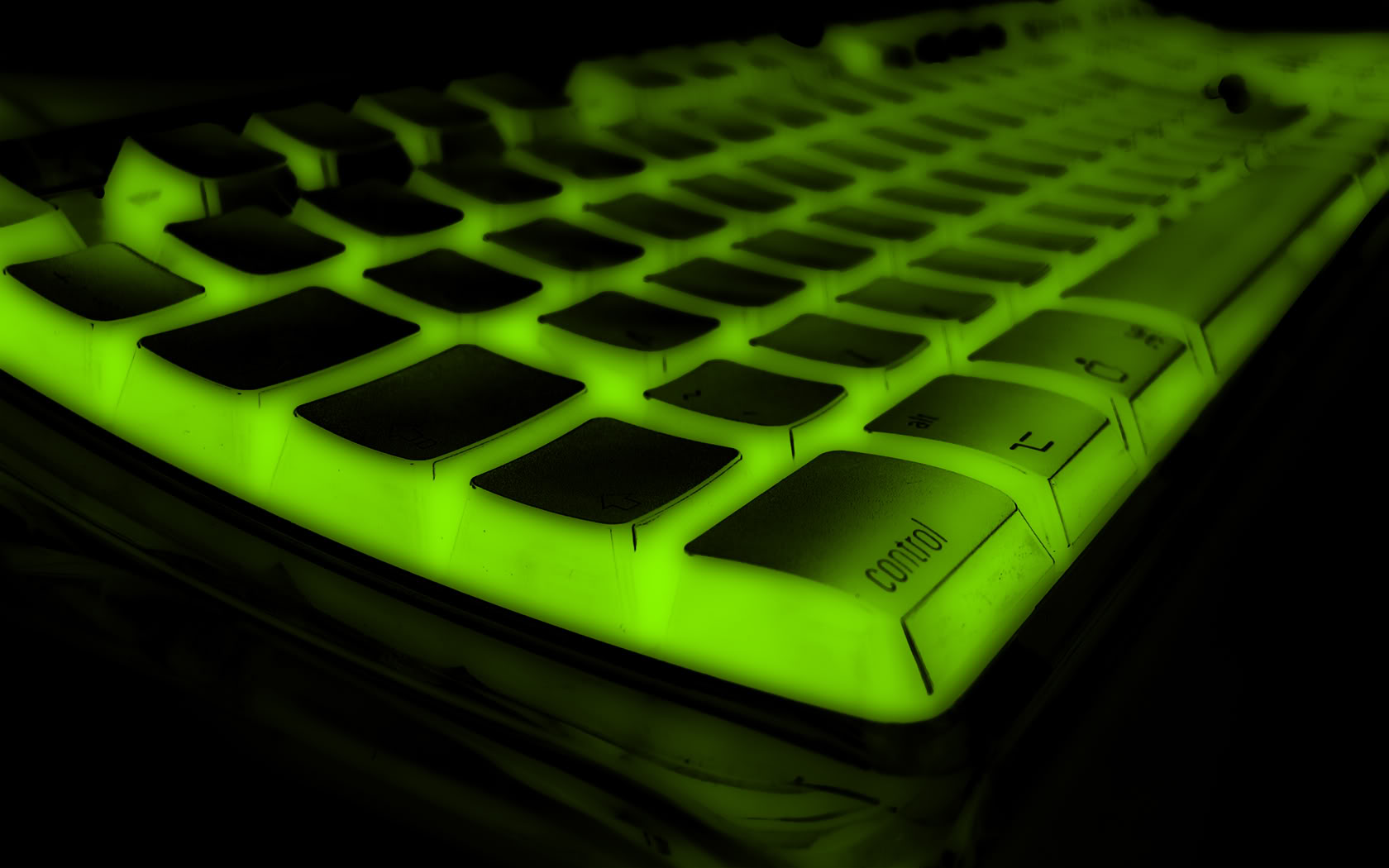 Green Light Keyboard Macro Wallpaper Desktop With