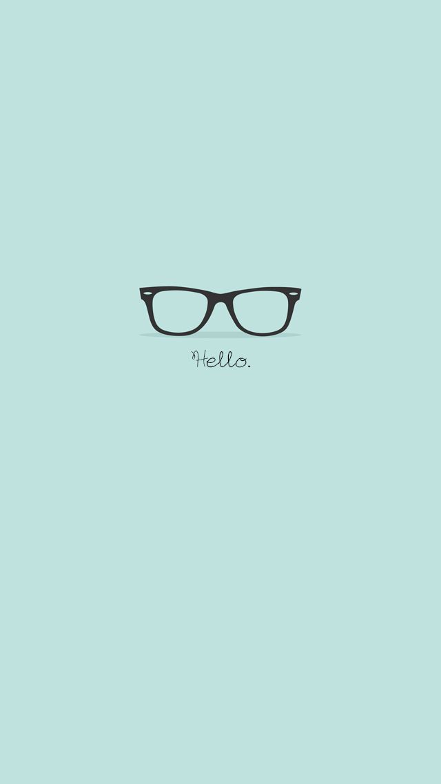 Flat Hipster Glasses Turquoise Iphone Wallpaper Ipod