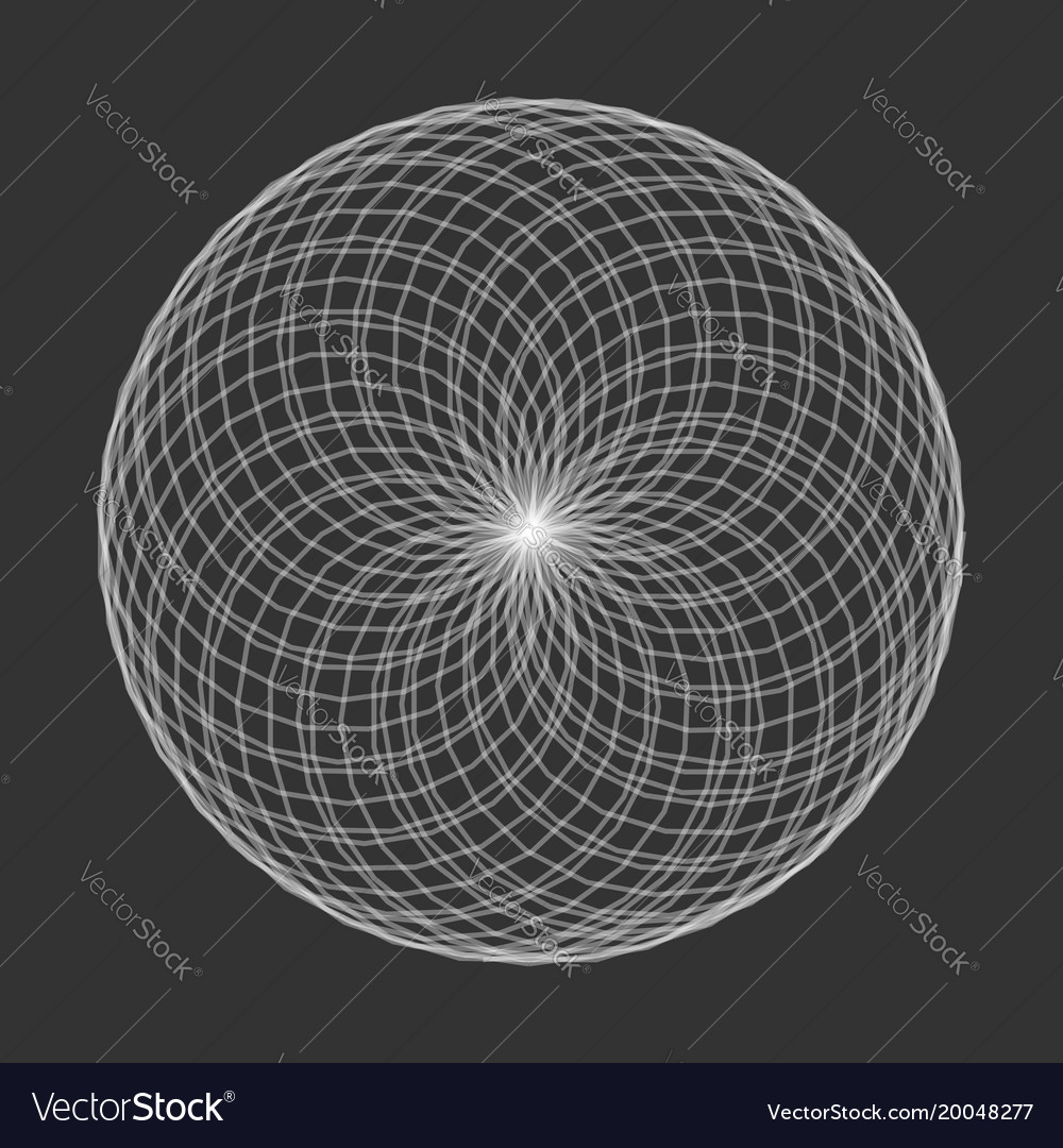 Spirograph Element On Black Background Abstract Vector Image