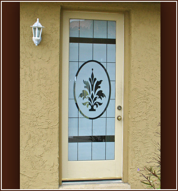 Decorating A Tall French Door With Etched Glass Look