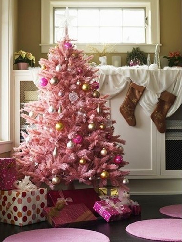 Artificial Pink Christmas Trees For