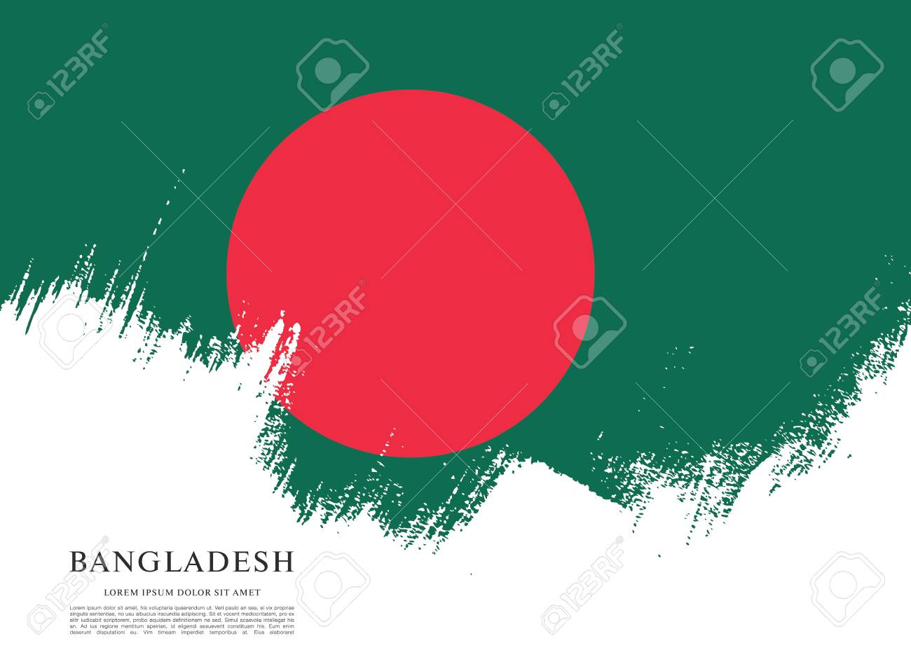 Flag Of Bangladesh Brush Stroke Background Royalty Cliparts