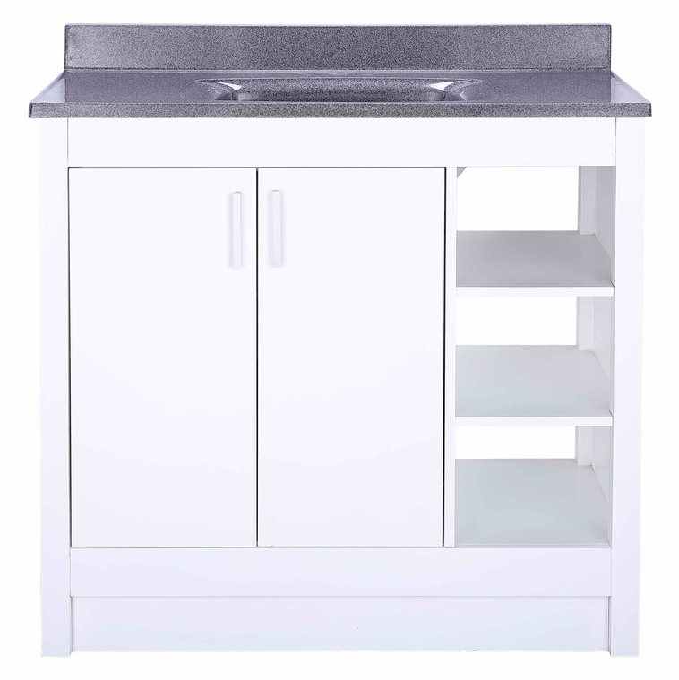 Allen Roth Southbay Cove White Integral Bathroom Vanity With