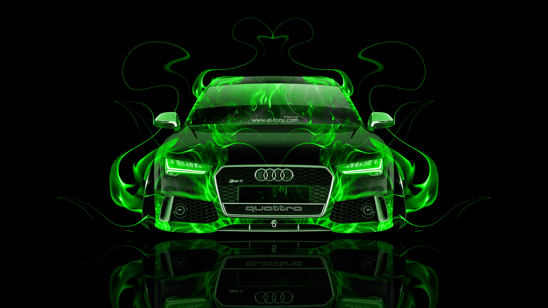 Audi Rs7 Front Fire Abstract Car El Tony