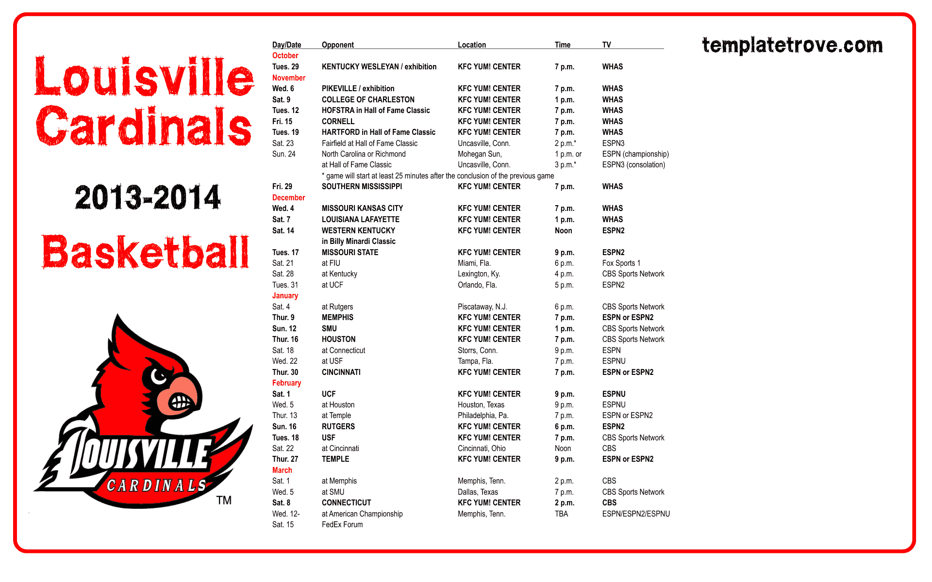 University Of Louisville Basketball Schedule Gif