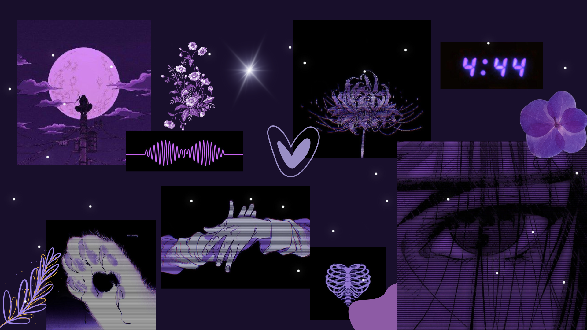 Purple Aesthetic Laptop Wallpaper Anime Over In Black And