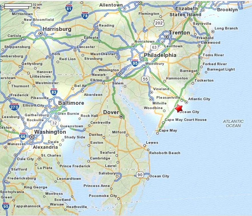Ocean City New Jersey Map Jpg