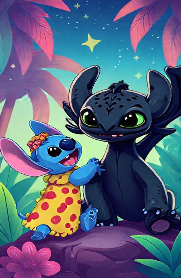 Toothless And Stitch Wallpaper