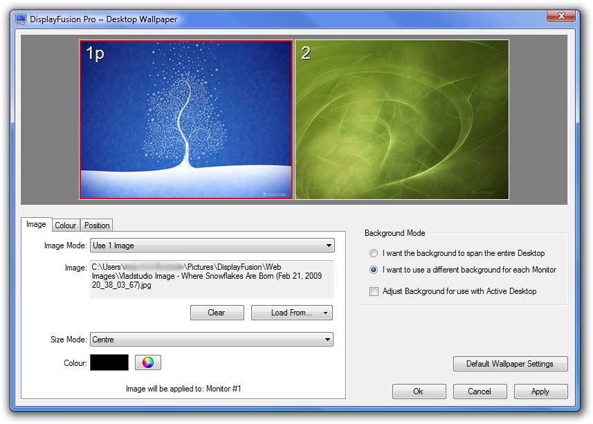 Displayfusion Desktop Bildschirmhintergrundbilder Auf Mehreren