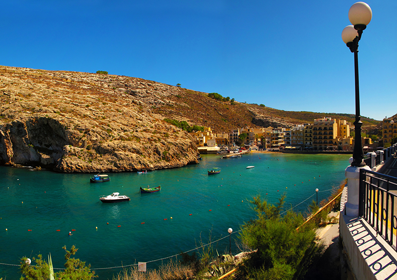 Desktop Wallpaper Malta Munxar Scenery River Cities