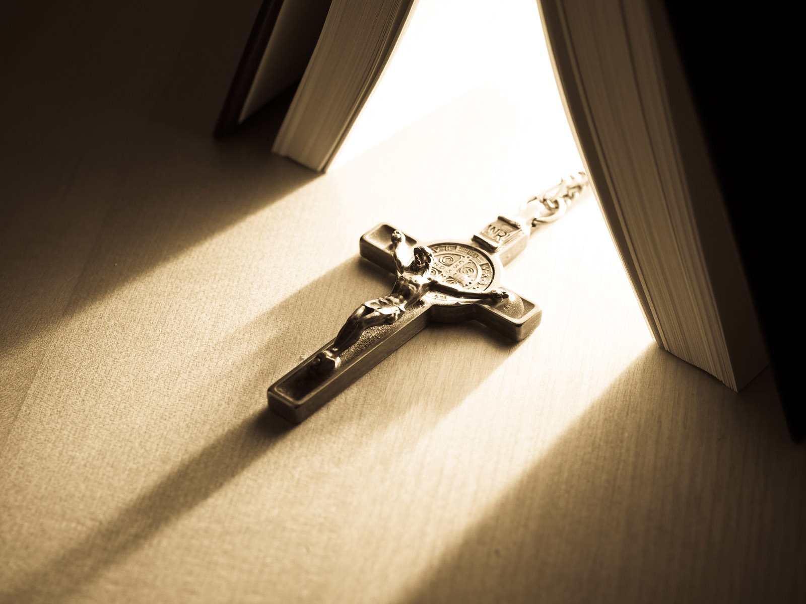 Crucifix And Book Wallpaper Background