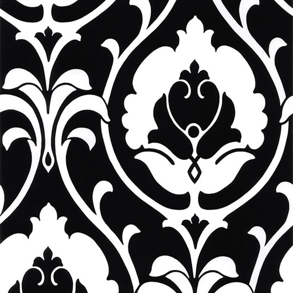 Floral White And Black Damask Wallpaper In Farm To Market