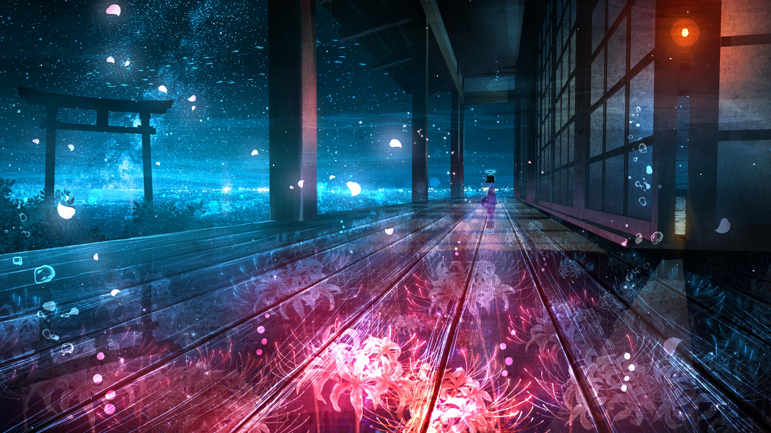 Colorful Anime Scenery HD Wallpaper