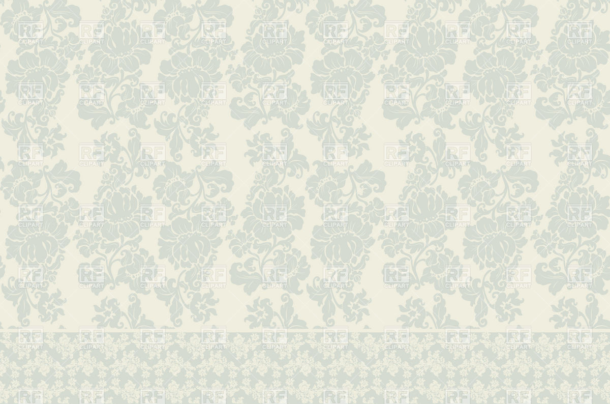 Seamless Floral Victorian Wallpaper With Border Background
