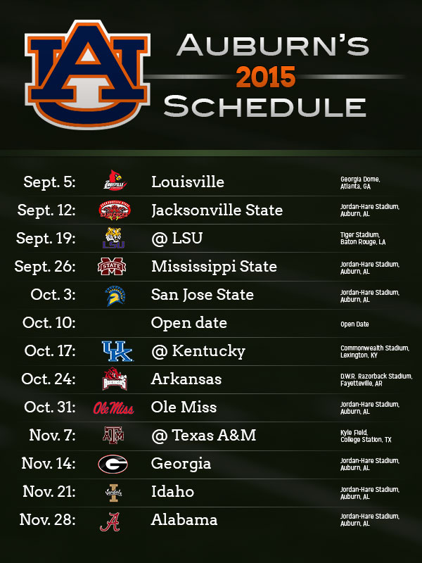 What do you think about the 2015 schedules for the Yellowhammer State