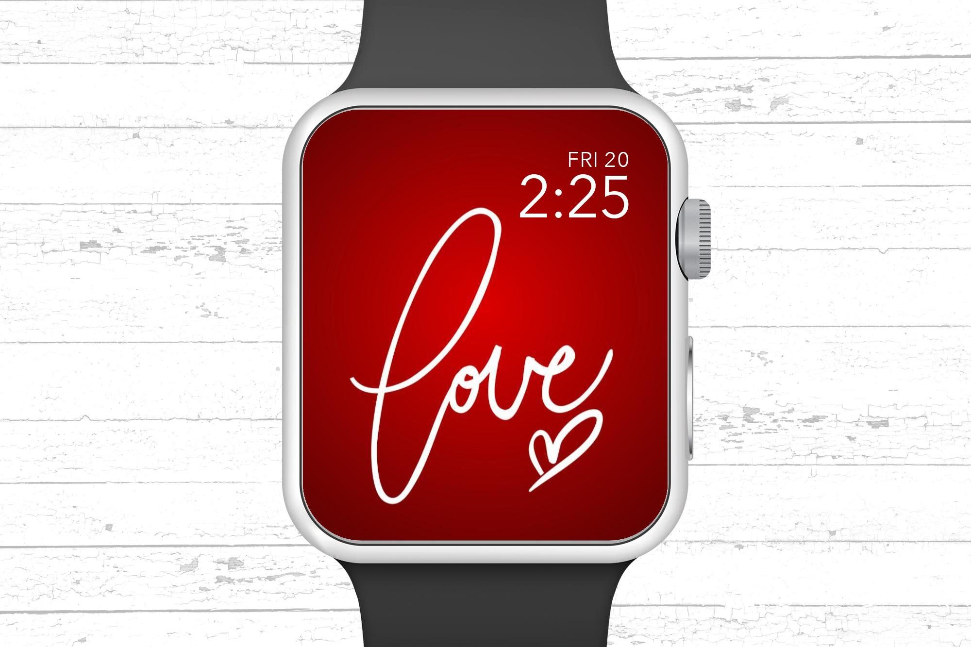 Apple Watch Wallpaper Hand Written Love With Heart Valentines Day
