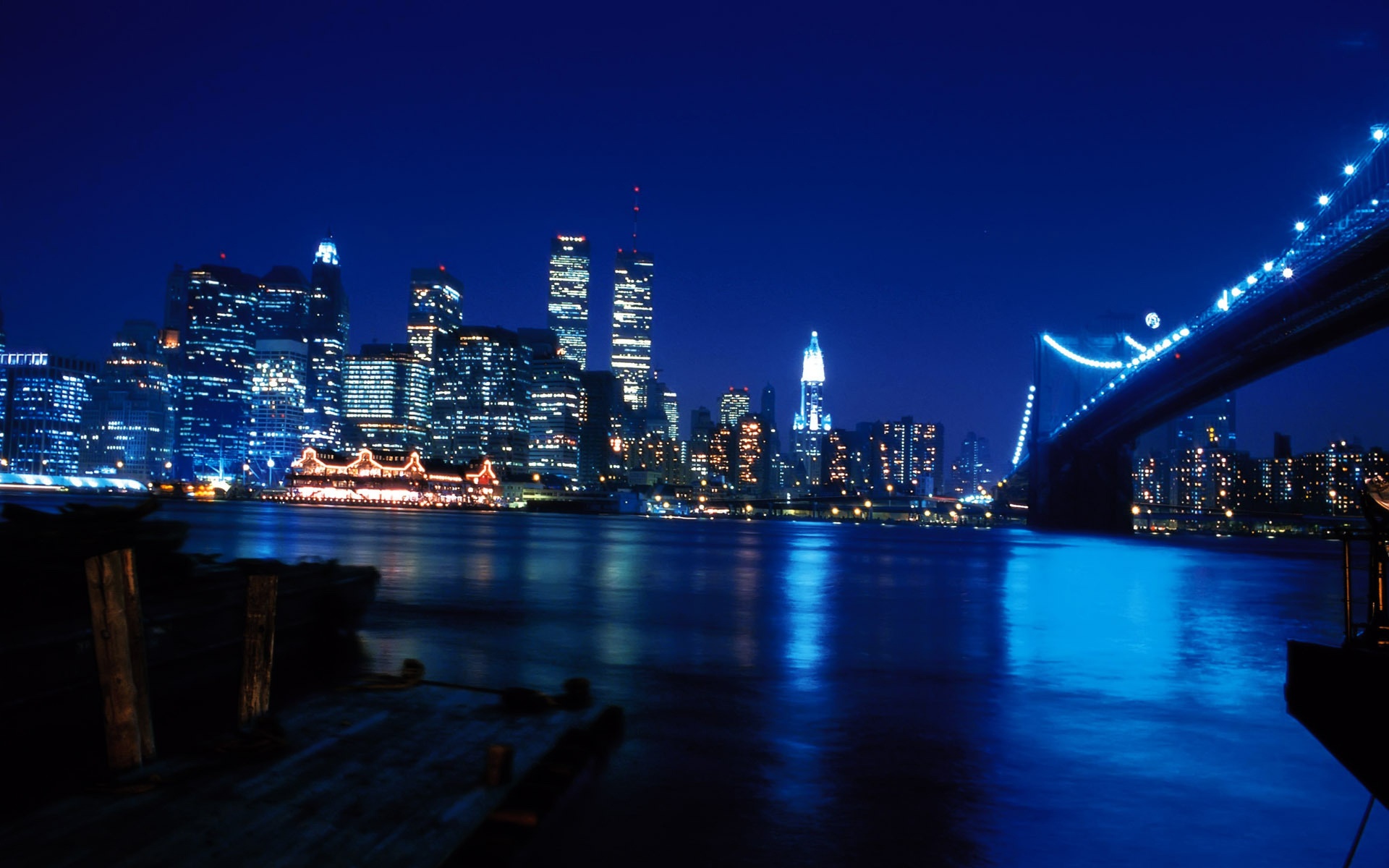 New York City At Blue Night Wallpapers 1920x1200