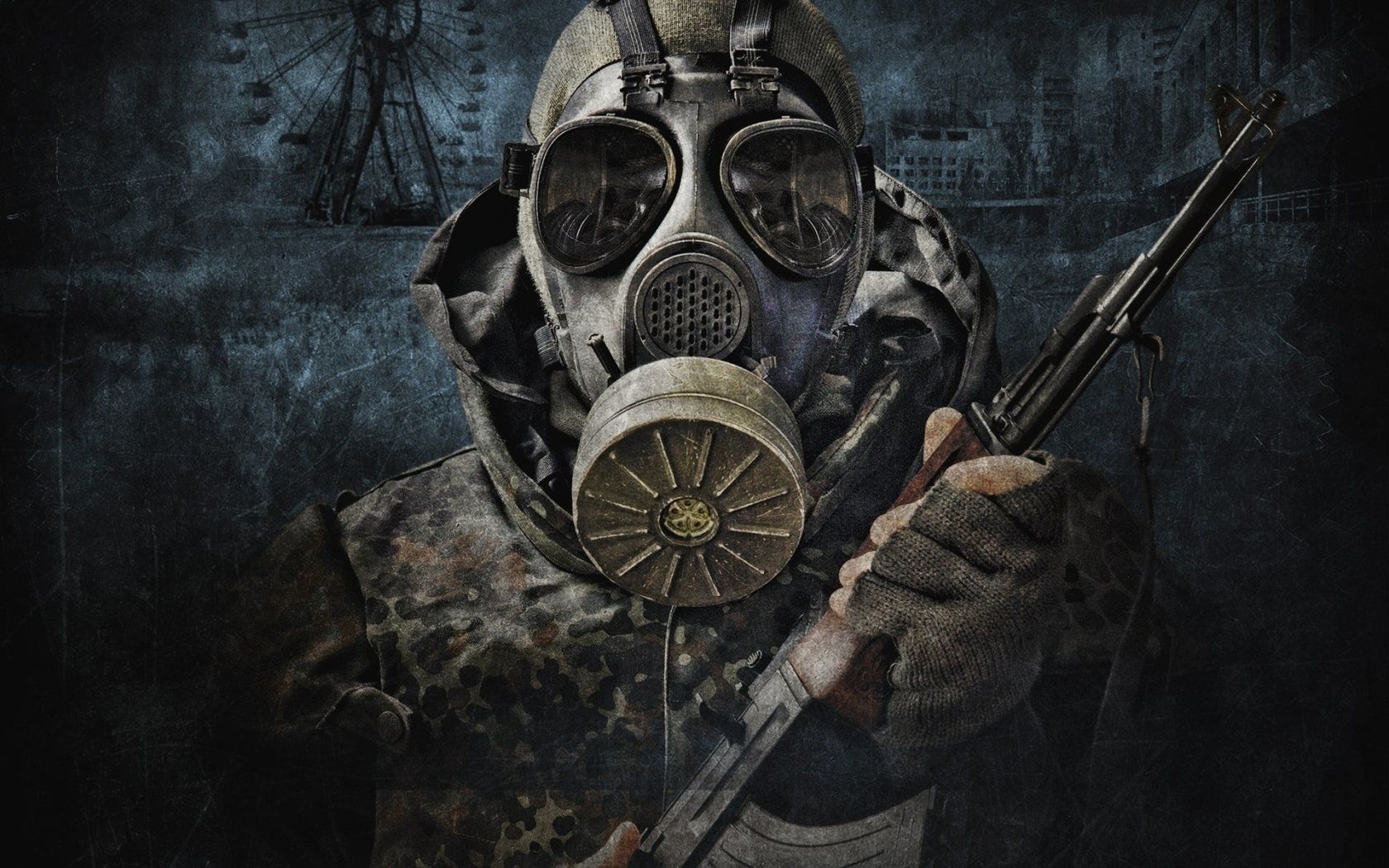 Gas Mask Soldier Wallpaper Top