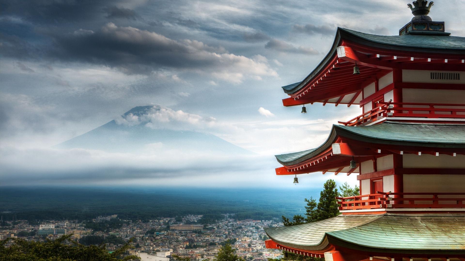 Japanese Pagoda Wallpaper Top Background