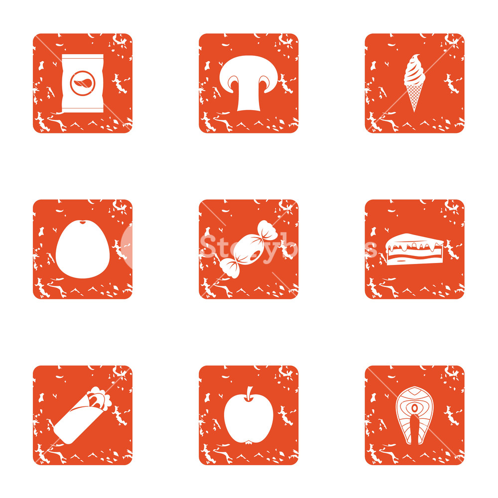 Dine Icons Set Grunge Of Vector For Web Isolated