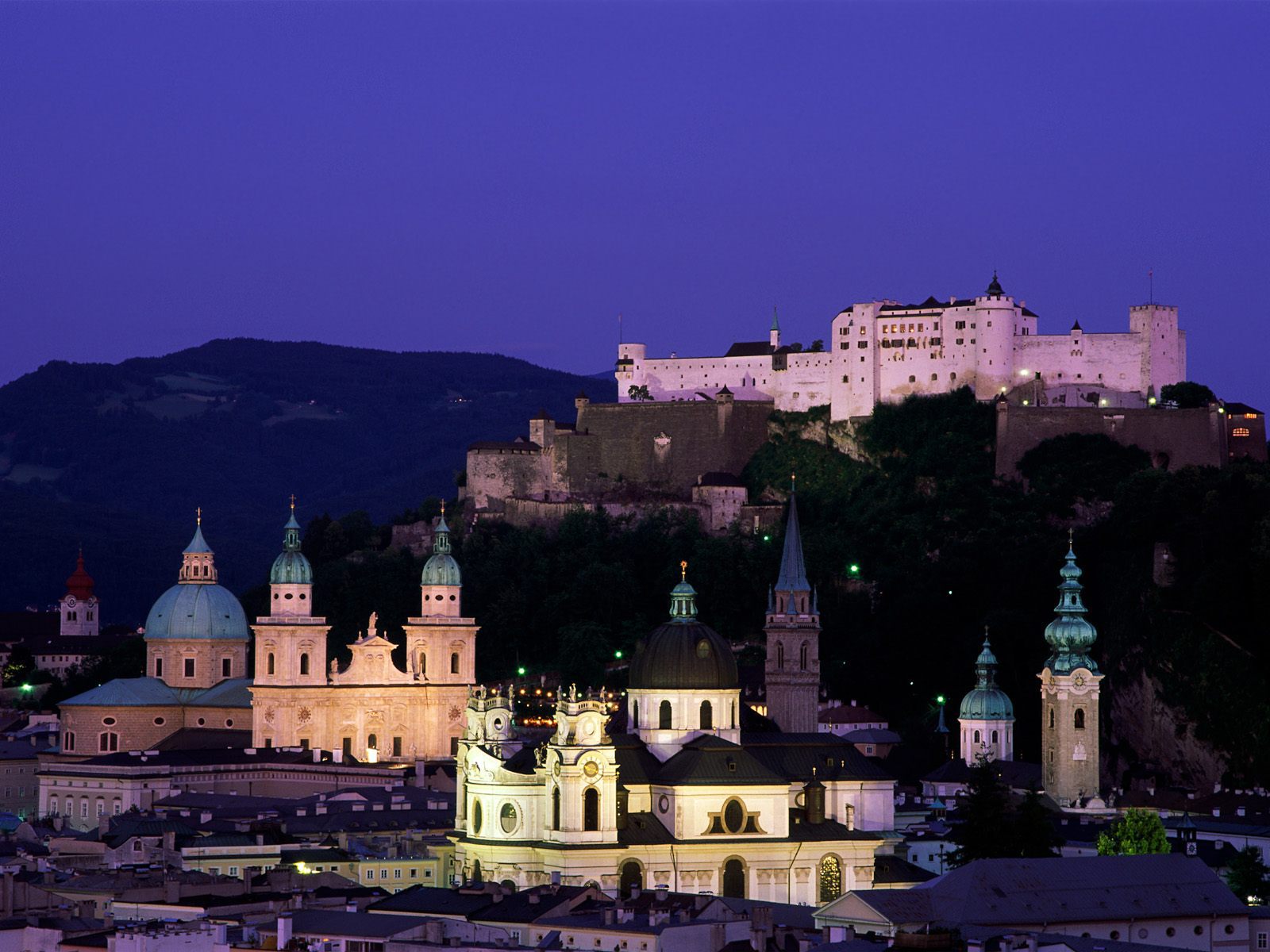 Night Lights Of In Salzburg Austria Wallpaper And Image