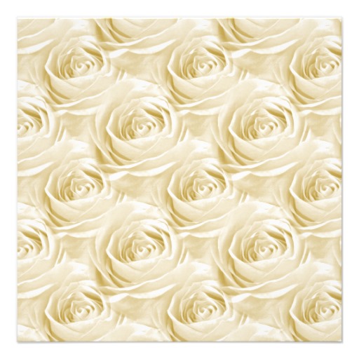 Cream Colored Rose Wallpaper Pattern Square Paper Invitation