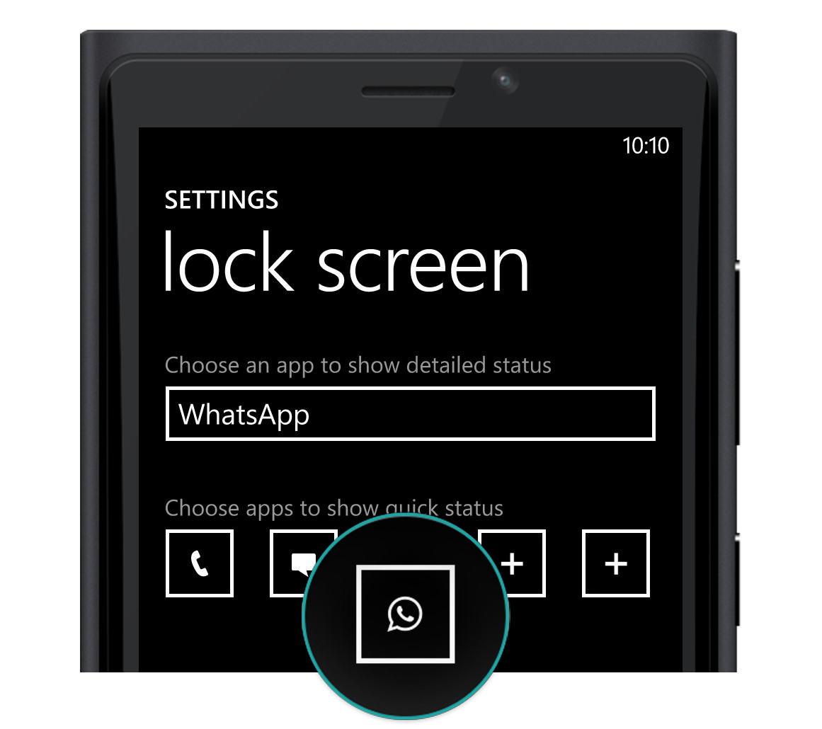 Status In Windows Phone Settings Lock Screen Choose Apps To Show
