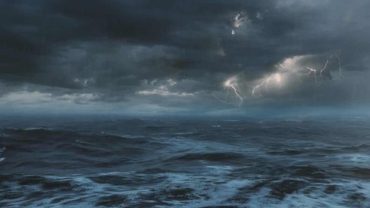Thunderstorm At Sea Sounds For Sleeping Relaxing Thunder