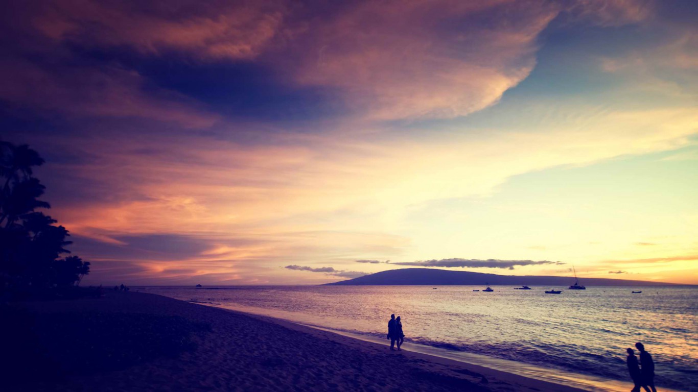 Sunset At Kaanapali Beach On Maui HD Wallpaper