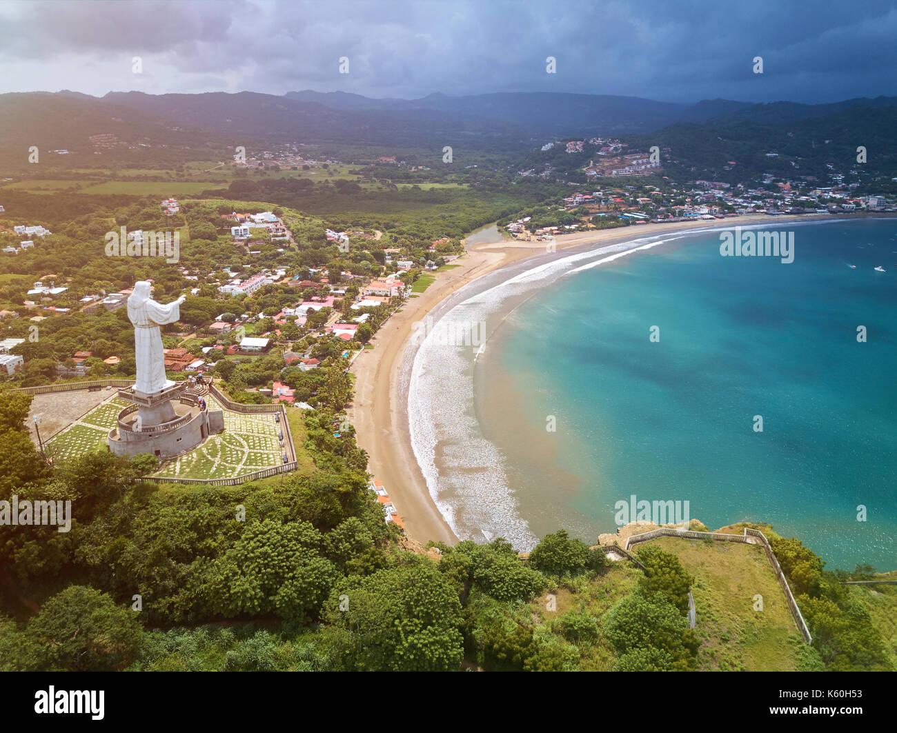 Beach In San Juan Del Sur Aerial Drone Stock Photo