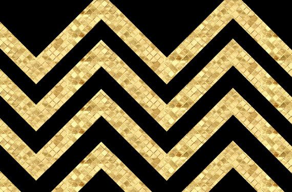 Black And Textured Gold Chevron Wallpaper By Graphicme On