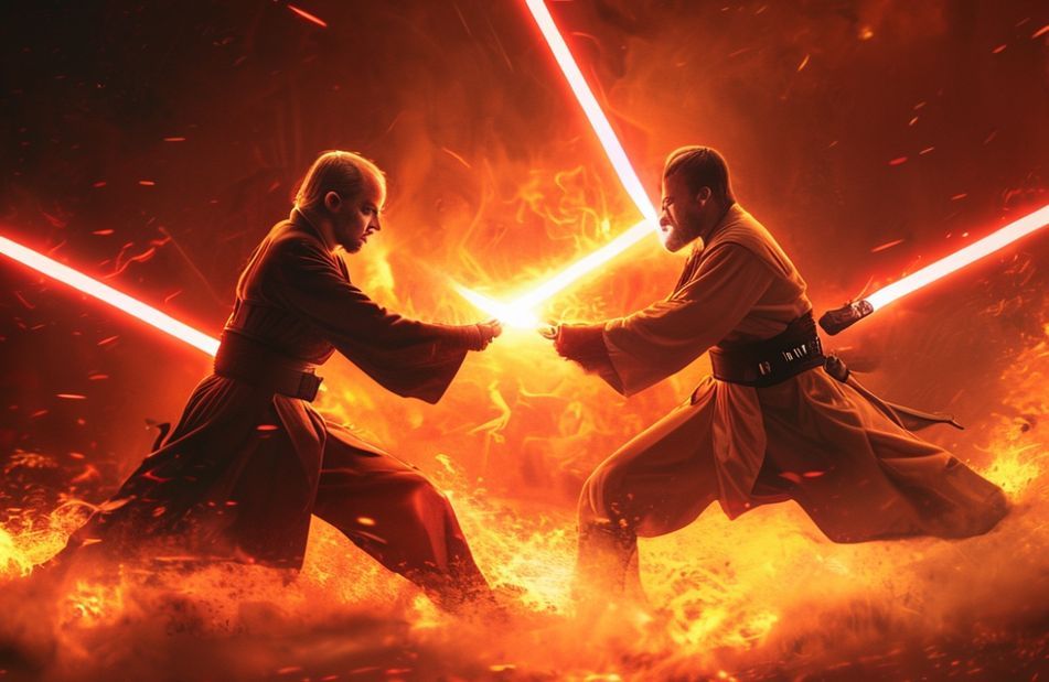 Anakin Vs Obi Wan Wallpaper