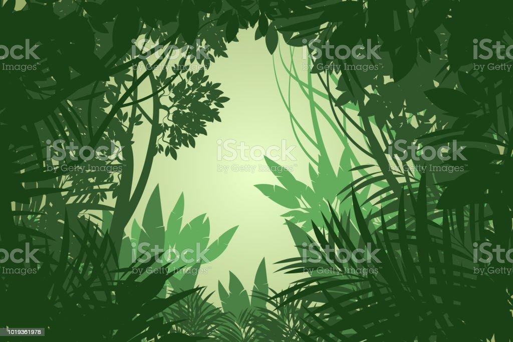Beautiful Rain Forest Scene Stock Illustration Image