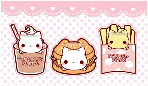 Cat Cute Food Heart Kawaii Nyan Nyanko Image On