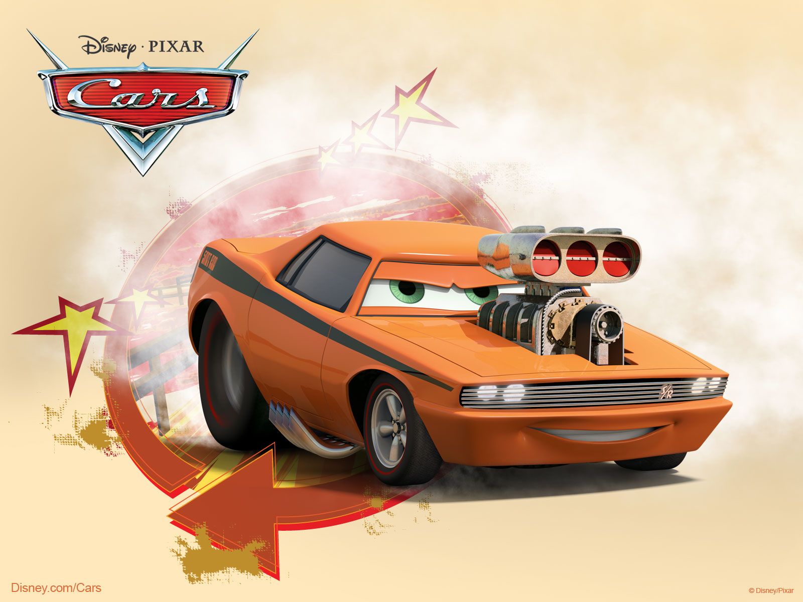 Snot Rod the muscle car from the DisneyPixar CG animated movie Cars