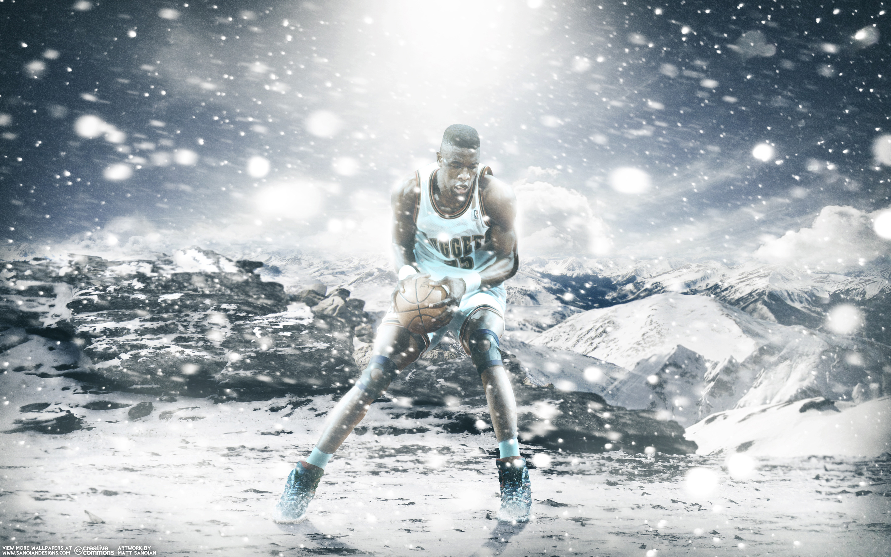 Dikembe Mutombo Nuggets Basketball Wallpaper At
