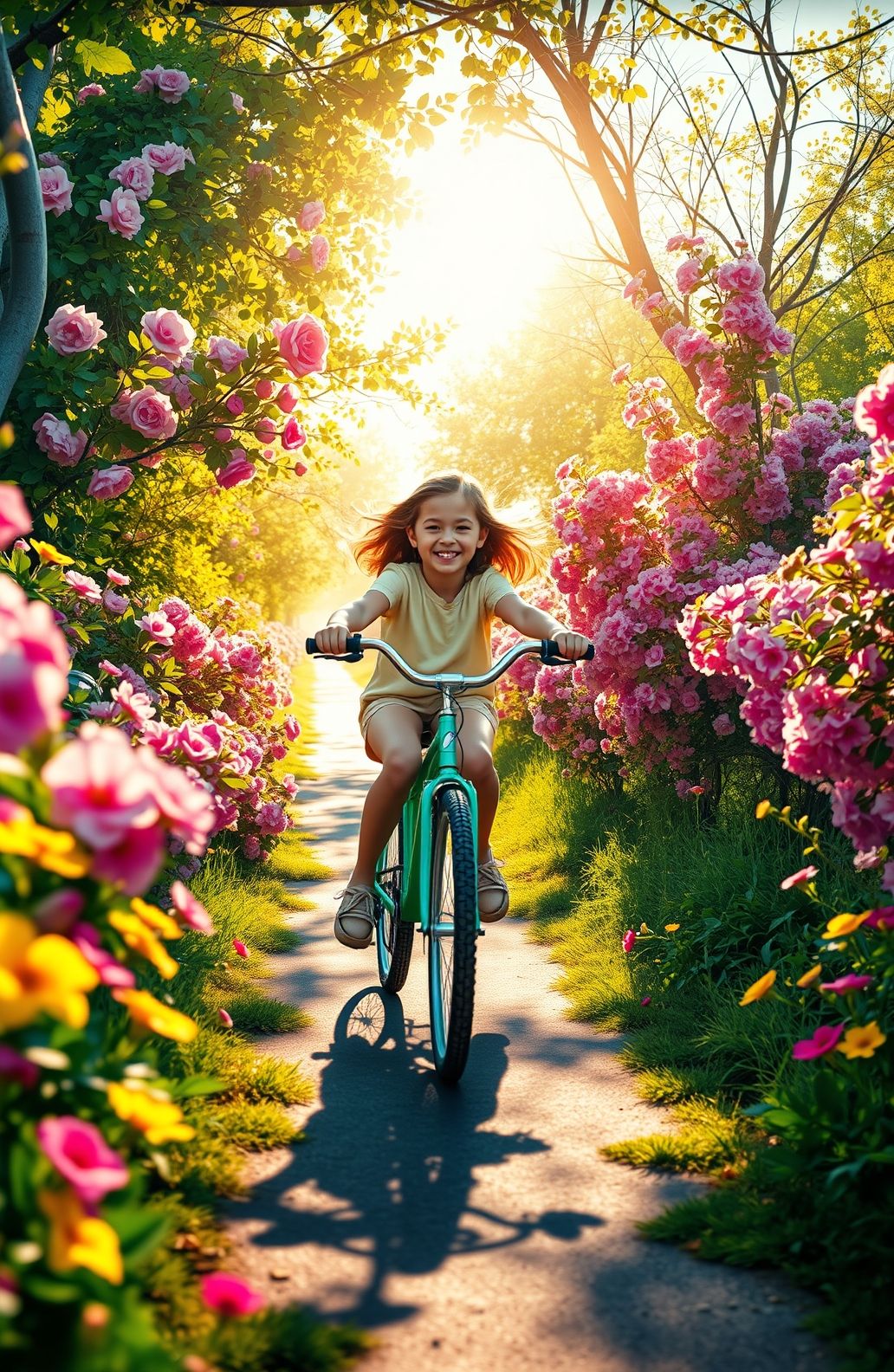 Girl And Bike Wallpaper