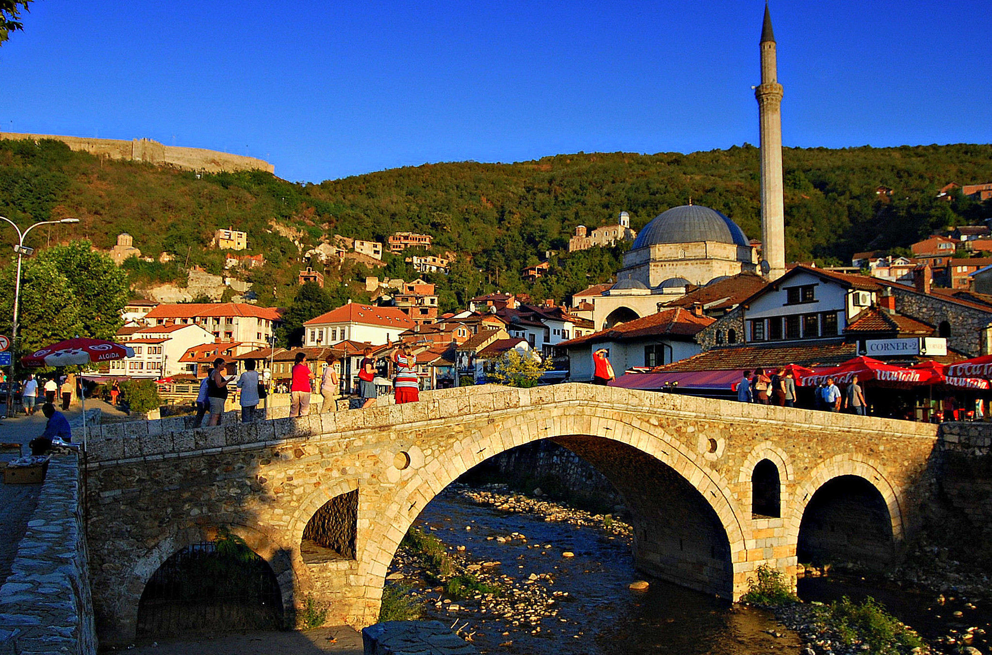 File Prizren Stone Bridge Sinan Pasha Mosque And City Castle Jpg