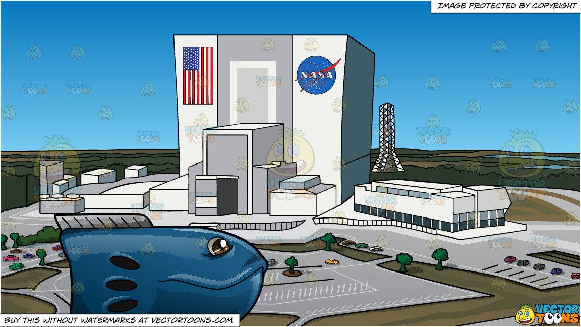 Eccentric Toy Fish And Nasa Headquarters Background Clipart