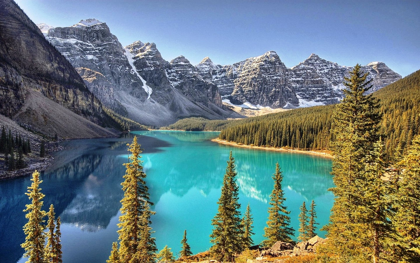 Blue in The Mountains Desktop HD Wallpaper 1440x900