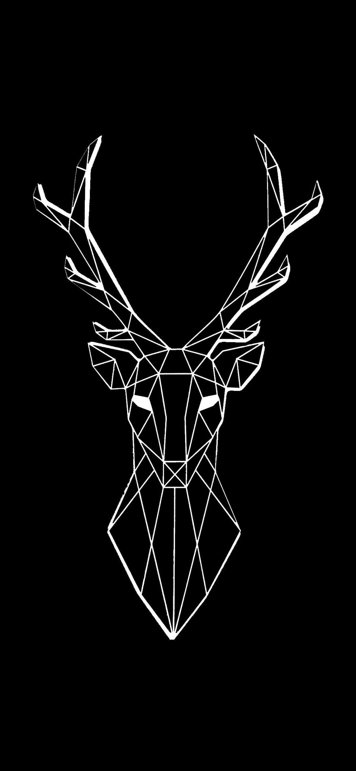 Deer Black And White Wallpaper Top