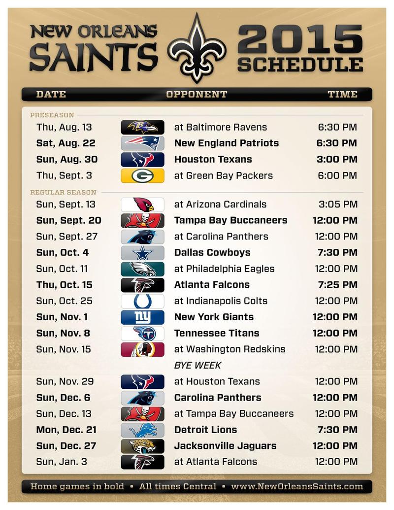 New Orleans Saints Schedule Wwno