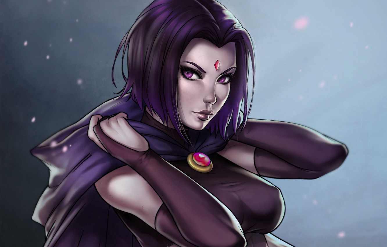 Wallpaper crystal girl girl witch DC Comics witch Raven 1332x850