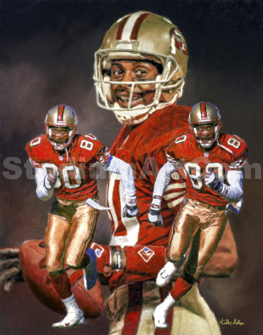 San Francisco 49ers Jerry Rice Wide Receiver Nfl Football Art