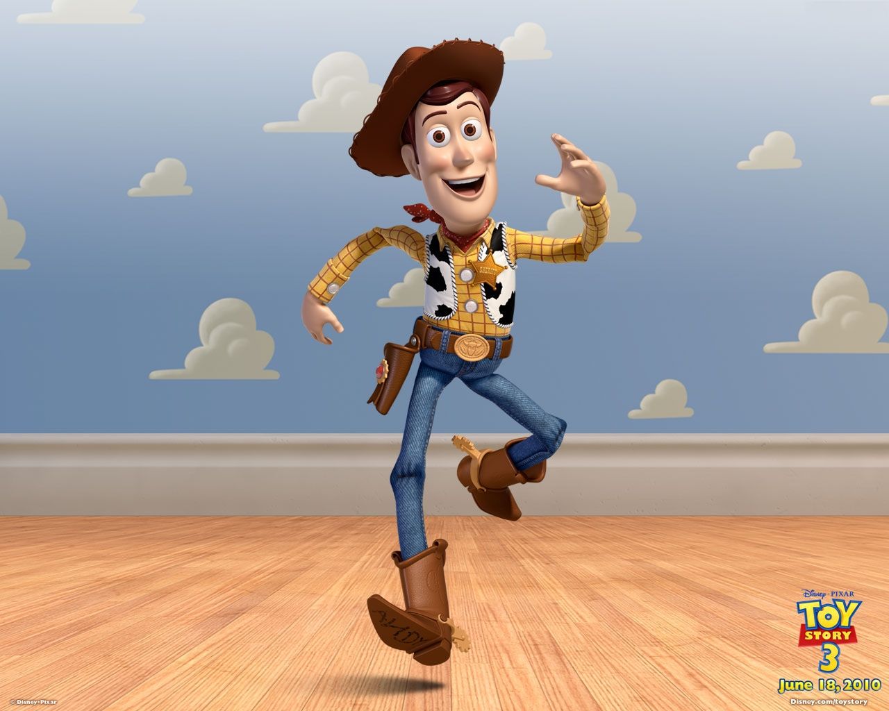 Woody Portrait Cloud Wall Wallpaper 12801024   Toy Story Wallpapers