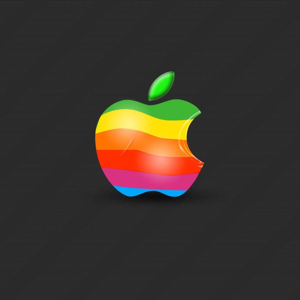 Colorful 3d Apple Logo HD Wallpaper