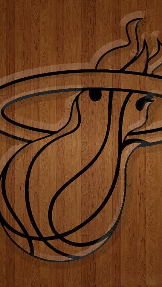 Wood Miami Heat Logo iPhone Plus And Wallpaper