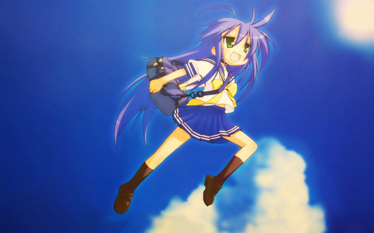 Flying Izumi Konata Lucky Star HD Desktop Wallpaper