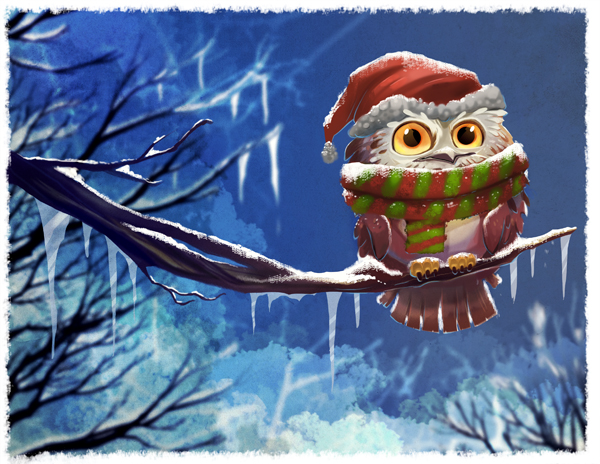 Xmas Owl By brett2dbean